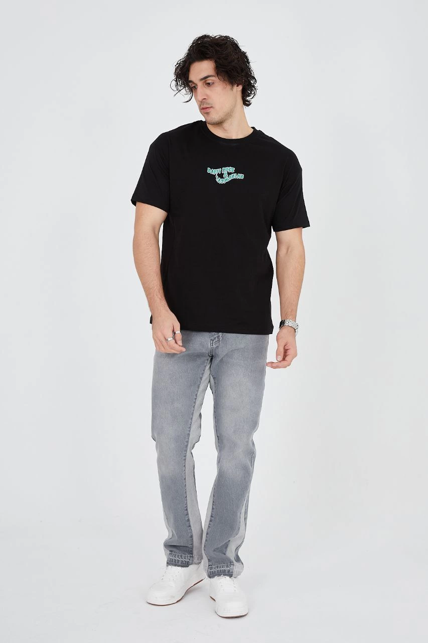 erkek-baskili-24-1-penye-t-shirt-siyah-7209261-sw853sh1280 Erkek Baskılı T-Shirt Kısa Kol Bisiklet Yaka Regular Fit Rahat Kalıp Günlük Tişört - Siyah