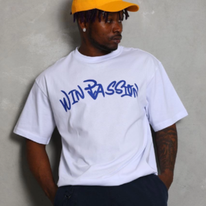 Erkek Baskılı Tişört Kısa Kol Bisiklet Yaka Oversize T-Shirt - Beyaz