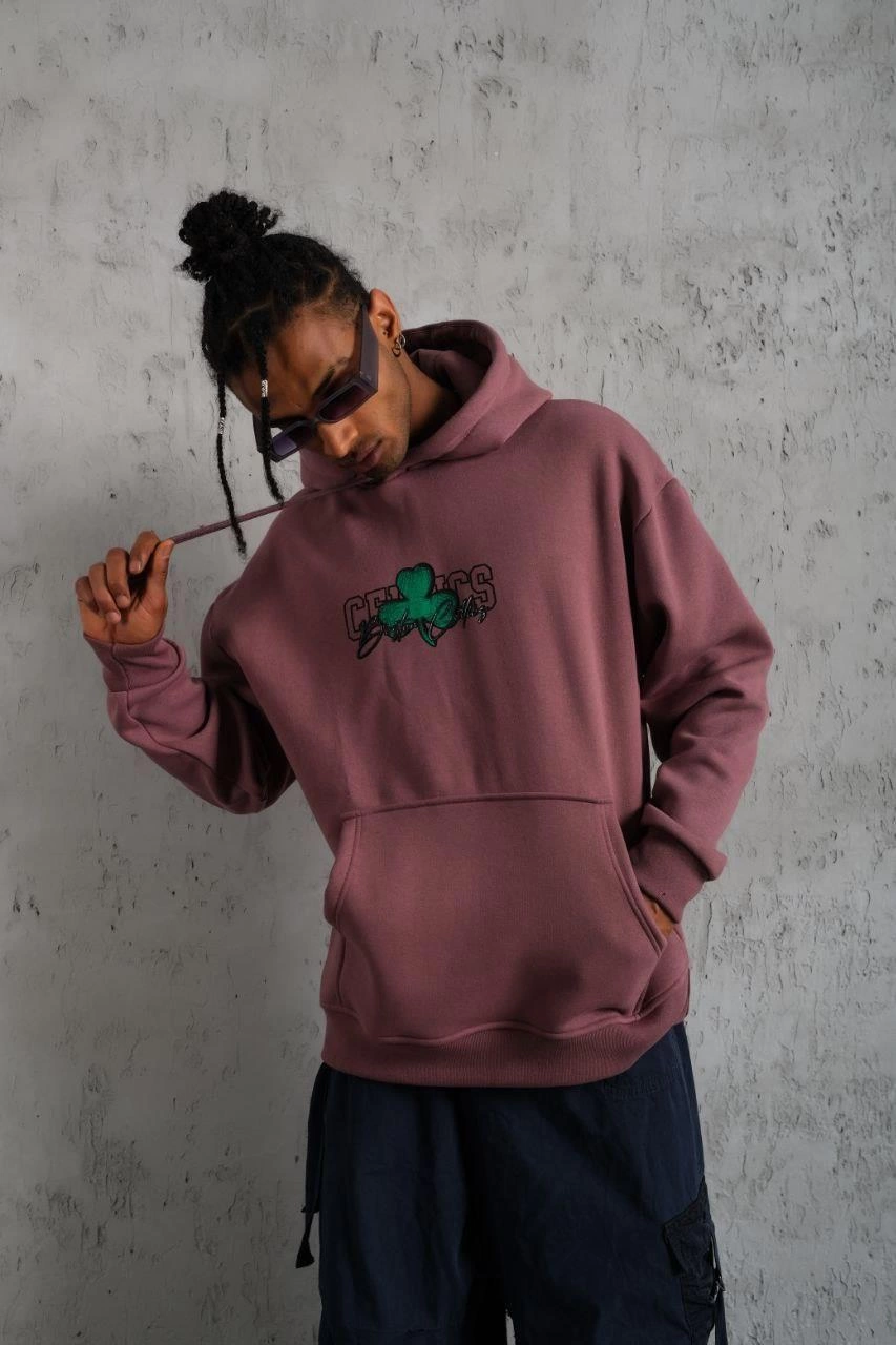 erkek-baskili-kapusonlu-ve-kordon-ipli-sweat-gul-kurusu-190001054-sw853sh1280 Erkek 3 İplik Pamuklu Kapüşonlu Baskılı Cepli Sweatshirt Hoodie - Gül Kurusu