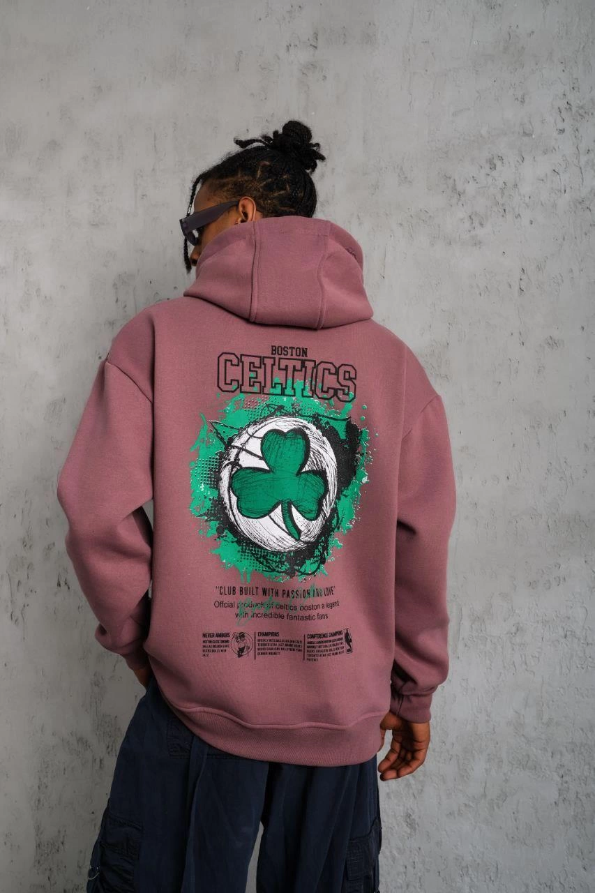 erkek-baskili-kapusonlu-ve-kordon-ipli-sweat-gul-kurusu-295060856-sw853sh1280 Erkek 3 İplik Pamuklu Kapüşonlu Baskılı Cepli Sweatshirt Hoodie - Gül Kurusu - Görsel 2