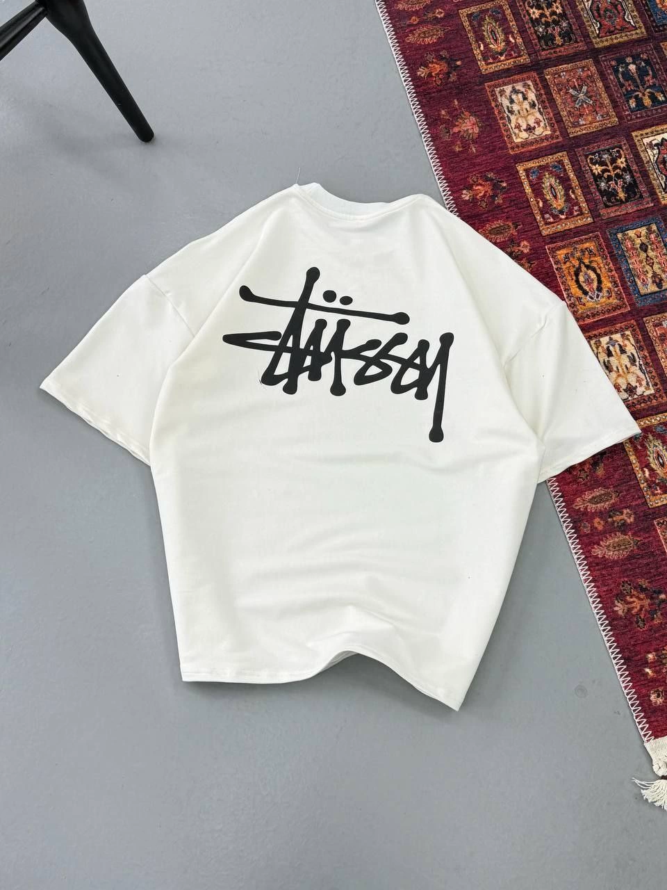 erkek-baskili-oversize-t-shirt-beyaz-3567686-sw960sh1280 Erkek Kısa Kol Yazlık Tişört Bisiklet Yaka Baskılı Oversize T-Shirt - Beyaz - Görsel 2
