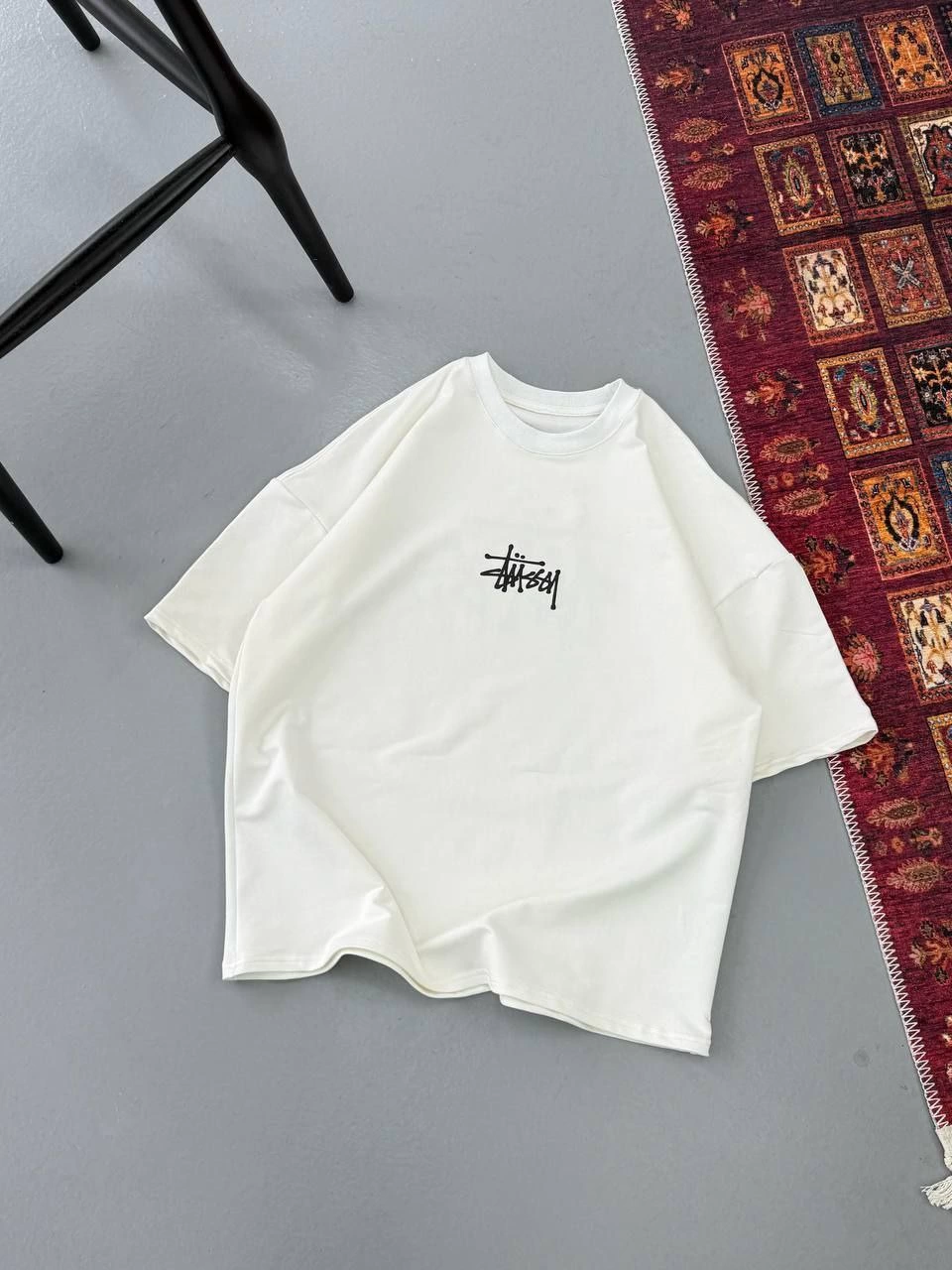 erkek-baskili-oversize-t-shirt-beyaz-87158582-sw960sh1280 Erkek Kısa Kol Yazlık Tişört Bisiklet Yaka Baskılı Oversize T-Shirt - Beyaz