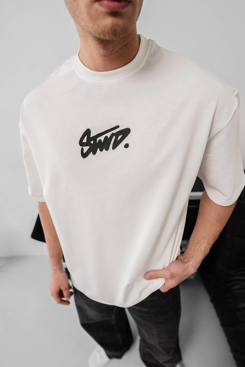 erkek-baskili-oversize-t-shirt-beyaz-90922124-sw854sh1280 Erkek Tişört Yazlık Baskılı Oversize Kısa kol T-Shirt - Beyaz - Görsel 2
