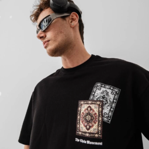 Erkek Yazlık Bisiklet Yaka Baskılı Regular Fit Tişört Kısa Kol T-Shirt - Siyah
