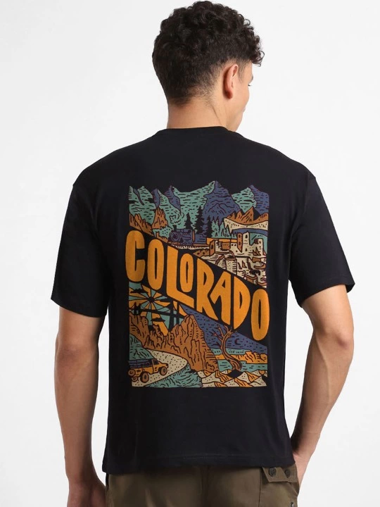 erkek-baskili-oversize-t-shirt-siyah-64258734-sw540sh720 Erkek Tişört Baskılı Oversize Kısa kol T-shirt - Siyah - Görsel 2