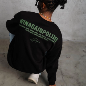 Erkek Oversize Sweatshirt Ön ve Sırt Baskılı 3 İplik Pamuklu - Siyah