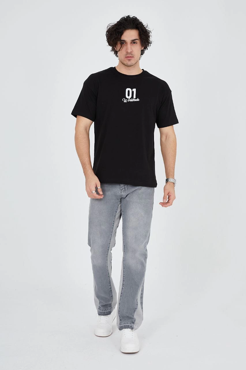 erkek-bisiklet-yakali-baskili-t-shirt-siyah-3080694-sw853sh1280 Erkek Baskılı T-Shirt Kısa Kol Bisiklet Yaka Regular Fit Rahat Kalıp Günlük Tişört - Siyah