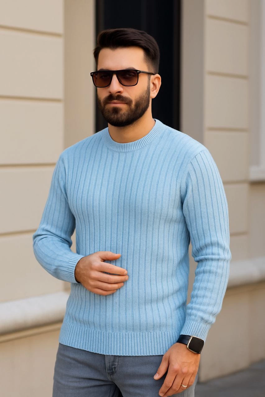 erkek-bisiklet-yuvarlak-yaka-triko-kazak-pamuklu-kalin-fitilli-dokuma-regular-fit-uzun-kollu-kislik-model-bebe-mavisi-39517997-sw853sh1280 Erkek Bisiklet Yaka Triko Kazak Pamuklu Kalın Fitilli Dokuma - Bebe Mavisi