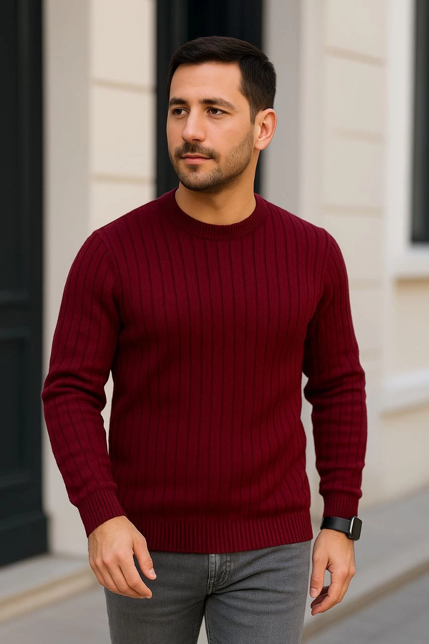 erkek-bisiklet-yuvarlak-yaka-triko-kazak-pamuklu-kalin-fitilli-dokuma-regular-fit-uzun-kollu-kislik-model-bordo-36014995-sw853sh1280 Erkek Bisiklet Yaka Triko Kazak Pamuklu Kalın Fitilli Dokuma Regular Fit - Bordo