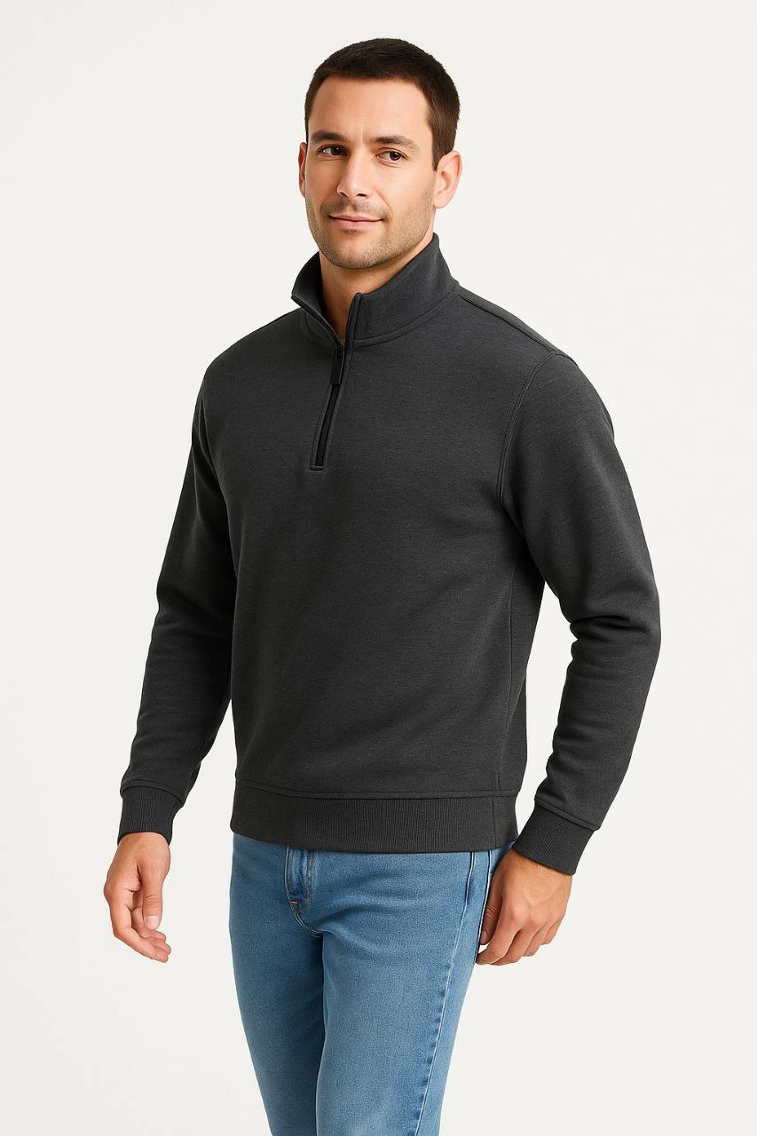erkek-dik-yaka-sweatshirt-dik-yaka-yarim-fermuarli-3-iplik-sardonlu-pamuk-kumas-antrasit-64446791-sw853sh1280 Erkek Dik Yaka Yarım Fermuarlı 3 İplik Pamuklu Sweatshirt - Antrasit
