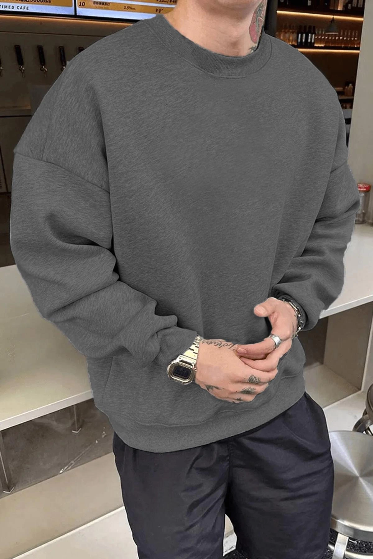 erkek-duz-bisiklet-yaka-sweat-fume-172798872-sw1200sh1800 Erkek Düz Bisiklet Yaka 3 iplik pamuklu sweatshirt - Füme