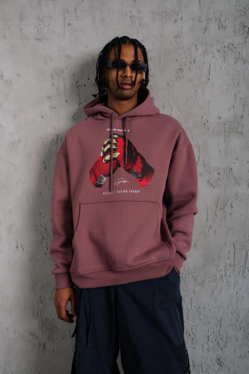erkek-eldiven-baskili-kapusonlu-sweat-gul-kurusu-247933782-sw853sh1280 Erkek Kapüşonlu Cepli Box Eldiven Baskılı 3 İplik Sweatshirt Hoodie - Gül Kurusu - Görsel 2
