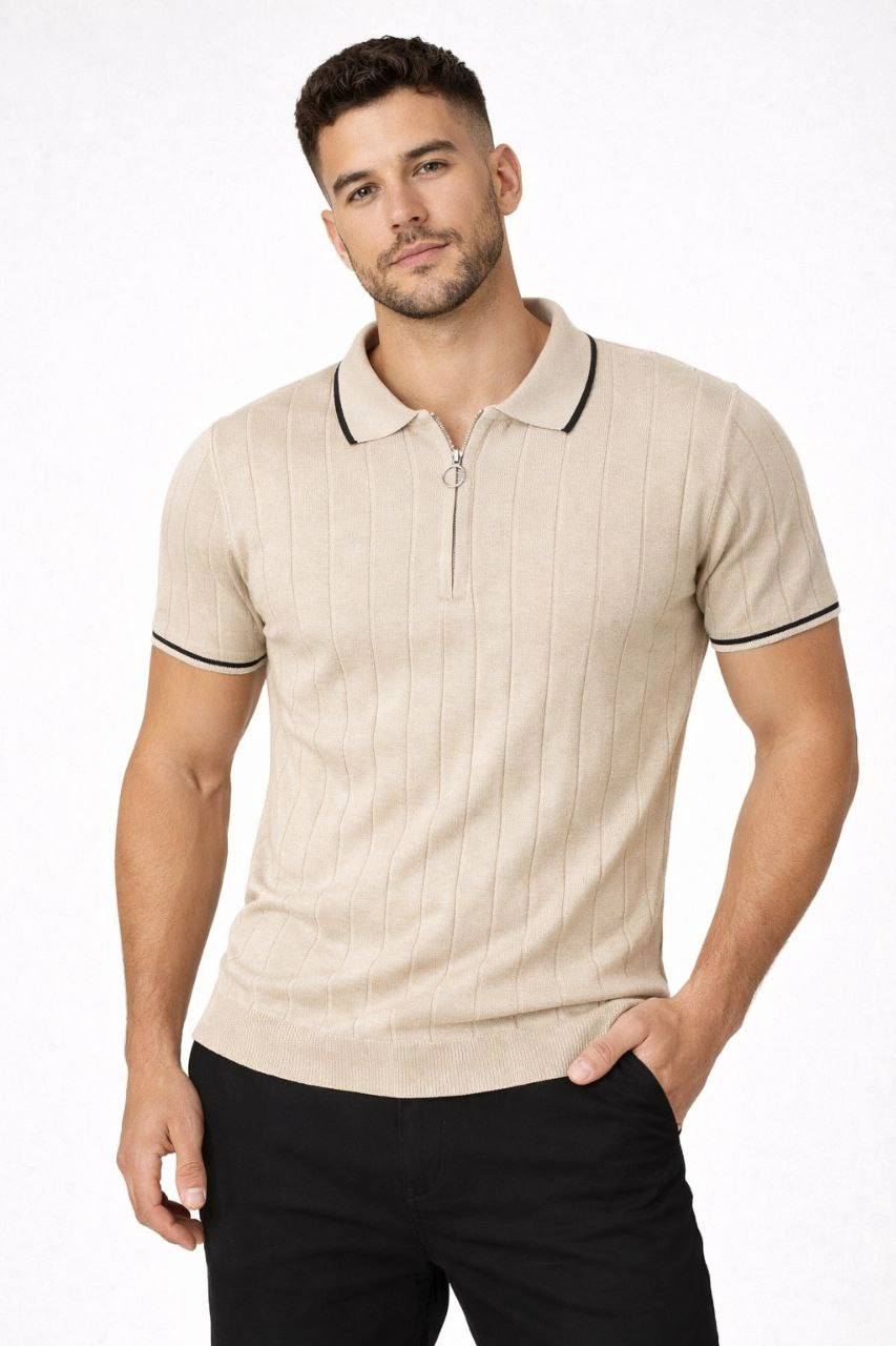 erkek-fermuarli-yaka-fitilli-triko-kisa-kollu-regular-fit-tisort-t-shirt-bej-15046472-sw853sh1280 Erkek Yazlık Dokuma Triko Tişört Fermuarlı Polo Yaka Kısa Kol T-Shirt - Bej - Görsel 2