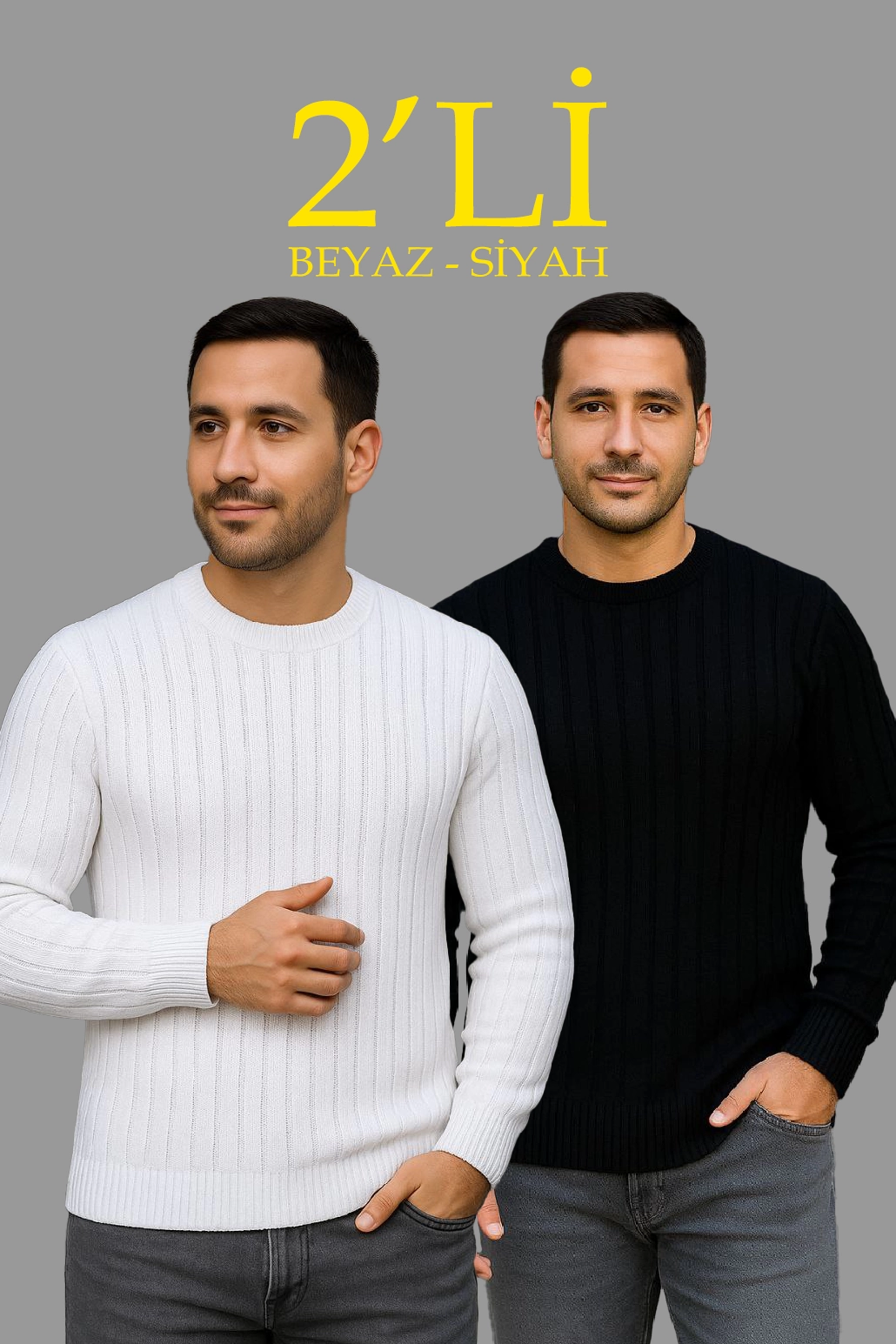 erkek-fitilli-triko-kazak-2li-set-siyah-beyaz-kalin-dokuma-pamuklu-regular-fit-bisiklet-yaka-uzun-kollu-rahat-kislik-kazak-kombini-71919971-sw1030sh1545 Erkek Fitilli Triko Kazak 2’li Set Siyah Beyaz Kalın Dokuma Pamuklu Regular Fit Bisiklet