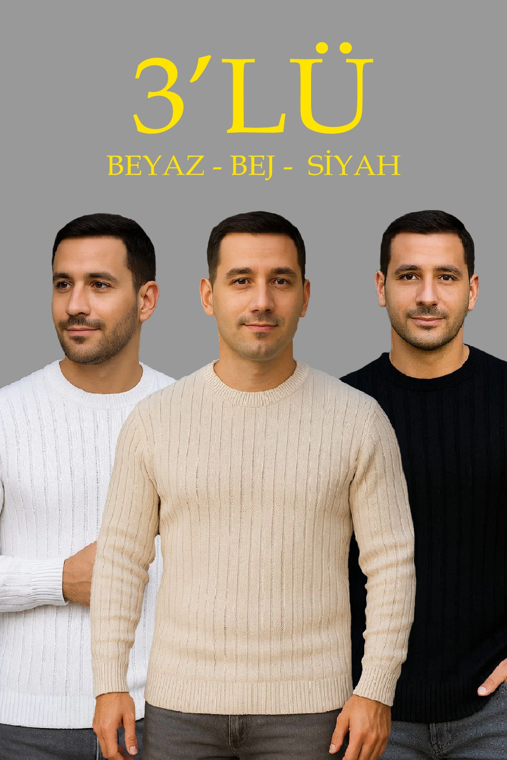 erkek-fitilli-triko-kazak-3lu-set-bej-beyaz-siyah-kalin-dokuma-pamuklu-regular-fit-bisiklet-yaka-uzun-kollu-kislik-ve-baharlik-rahat-triko-kombini-11566591-sw1030sh1545 Erkek Fitilli Triko Kazak 3’lü Set Bej Beyaz Siyah | Kalın Dokuma Pamuklu Regular Fit