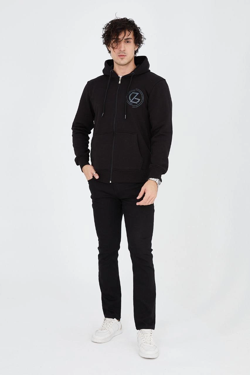 erkek-kapusonlu-baskili-fermuarli-hirka-siyah-160604840-sw853sh1280 Erkek 3 İplik Pamuklu Fermuarlı Kapüşonlu Kanguru Cepli Baskılı Hoodie Hırka Sweatshirt - Siyah