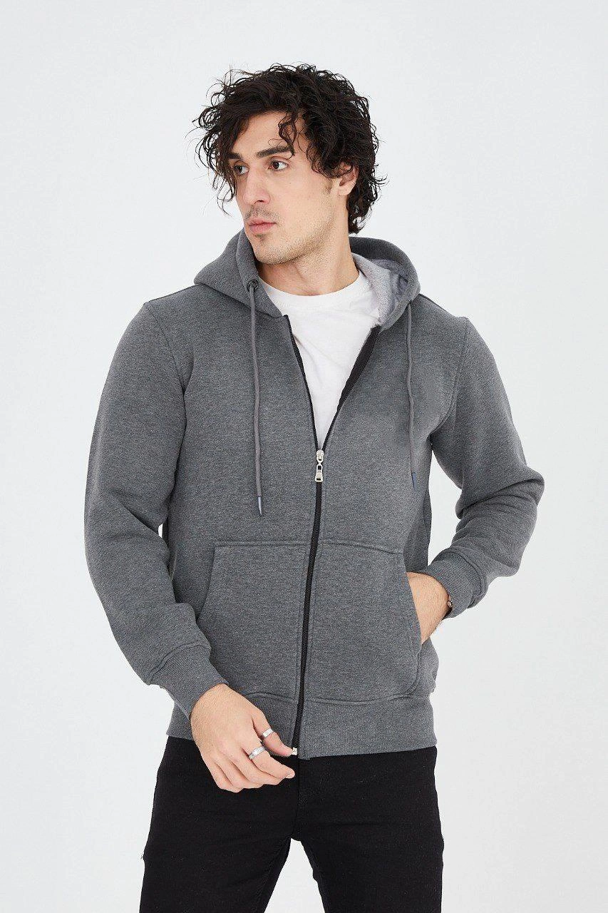 erkek-kapusonlu-duz-fermuarli-hirka-fume-235367639-sw853sh1280 Erkek 3 İplik Pamuklu Fermuarlı Kapüşonlu Kanguru Cepli Hoodie Hırka Sweatshirt - Füme - Görsel 2