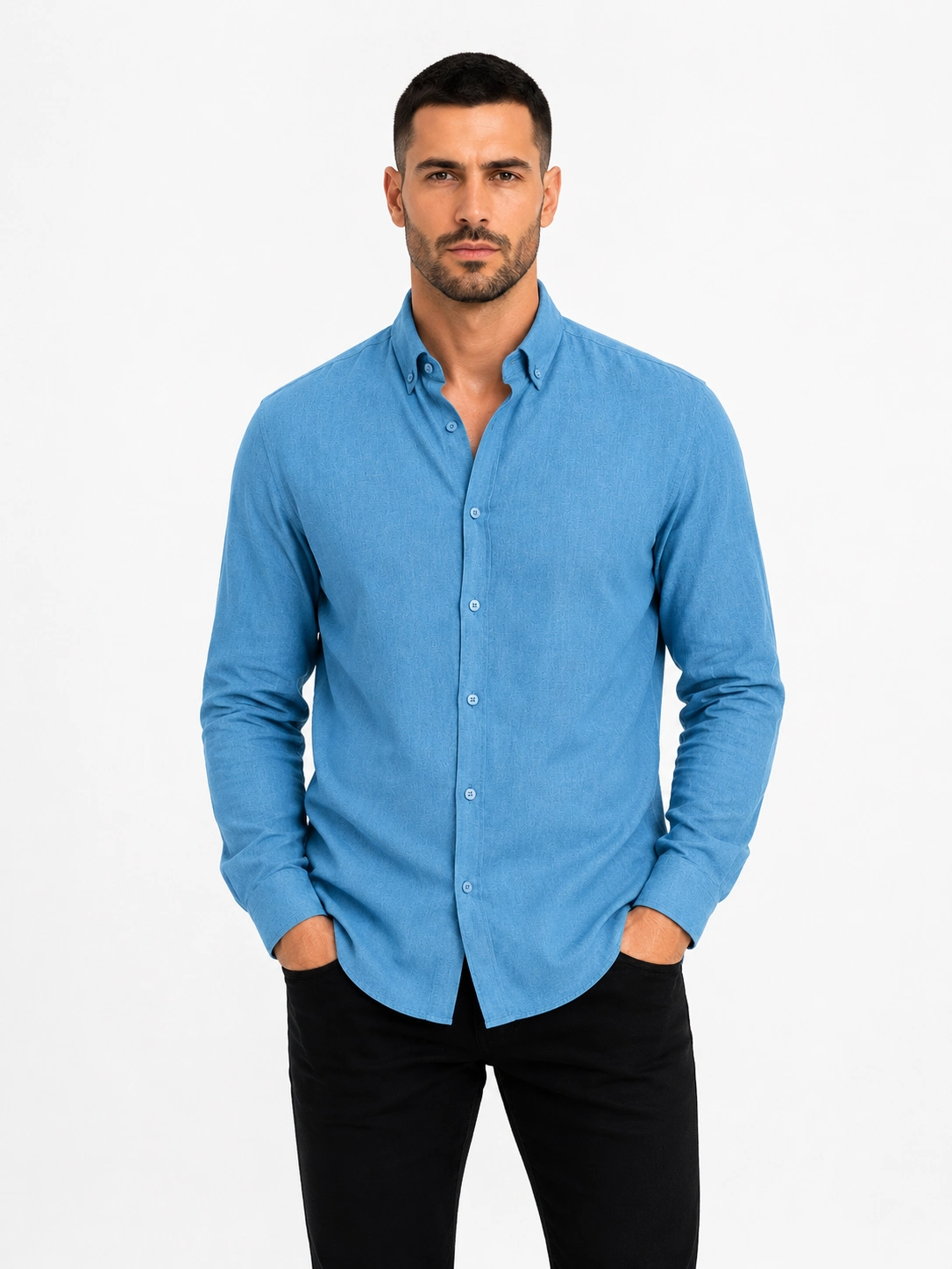 erkek-keten-kumas-oversize-uzun-kollu-rahat-kalip-gomlek-acik-mavi-28562656-sw1086sh1448 Erkek KETEN Kumaş Uzun Kollu Regular fit Gömlek - Petrol