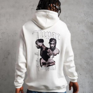 Erkek 3 İplik Pamuklu Kapüşonlu Baskılı Cepli Oversize Sweatshirt Hoodie - Beyaz
