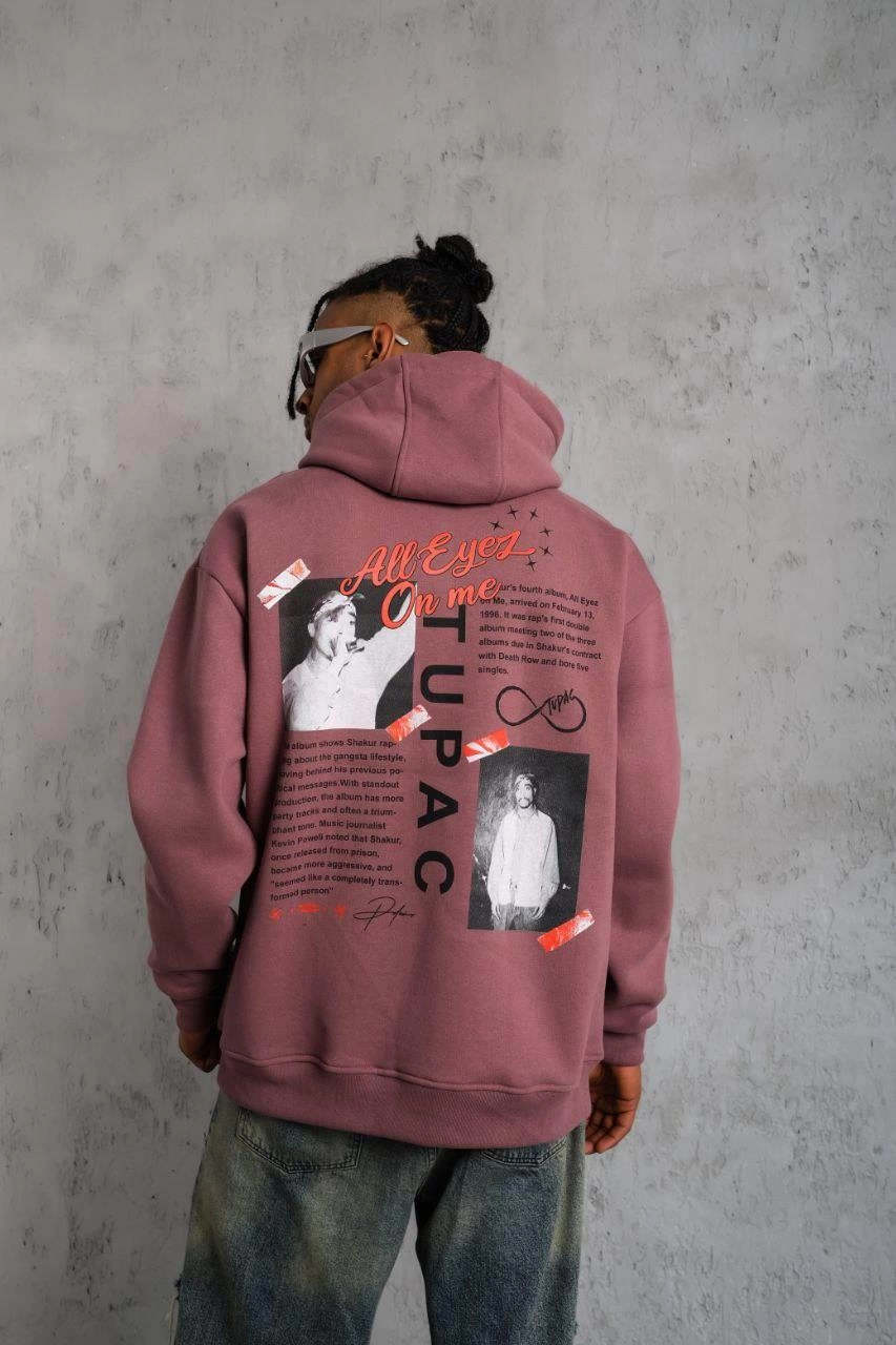 erkek-on-arka-baskili-kapsonlu-sweat-gul-kurusu-249453486-sw853sh1280 Erkek 3 İplik Pamuklu Kapüşonlu Baskılı Cepli Sweatshirt Hoodie - Gül Kurusu - Görsel 2