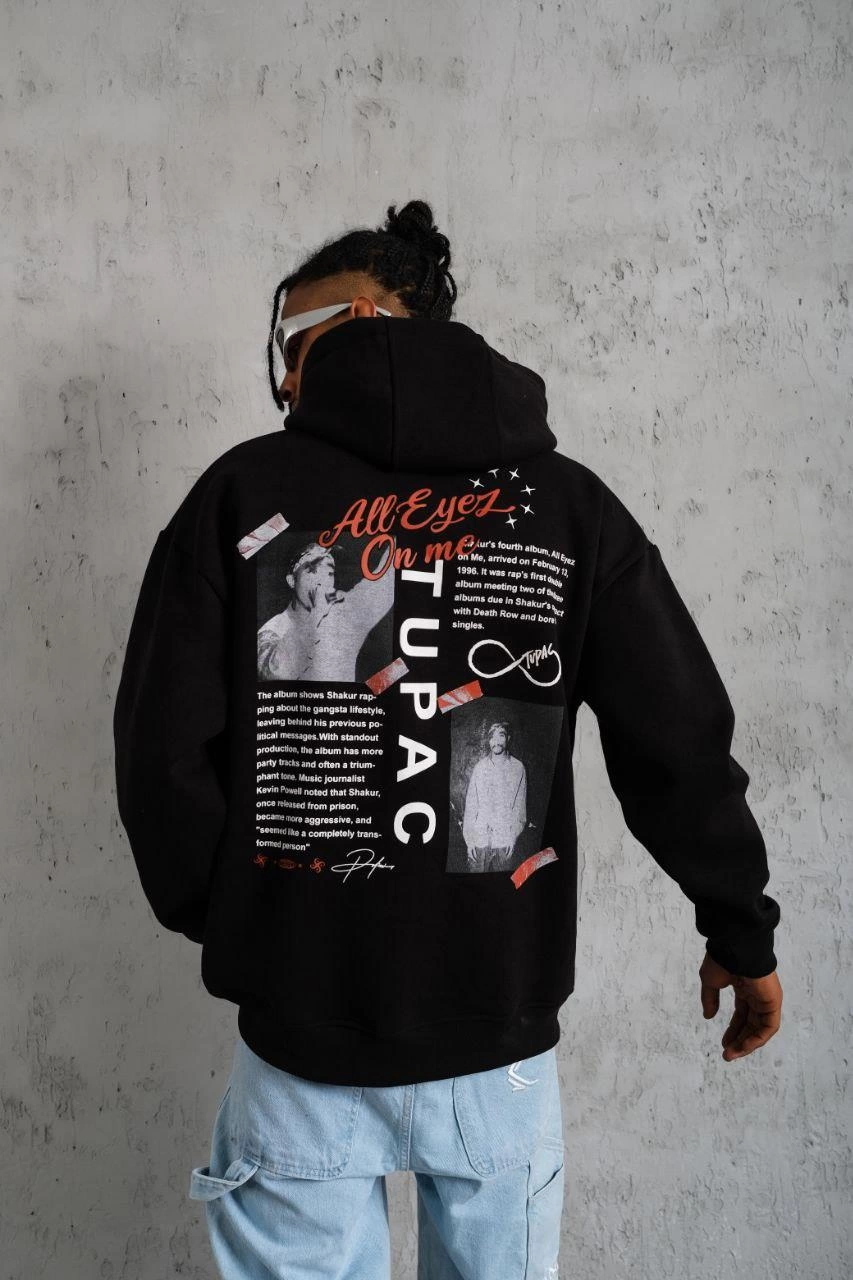 erkek-on-arka-baskili-kapsonlu-sweat-siyah-197683989-sw853sh1280 Erkek 3 İplik Pamuklu Kapüşonlu Baskılı Cepli Oversize Sweatshirt Hoodie - Siyah - Görsel 2