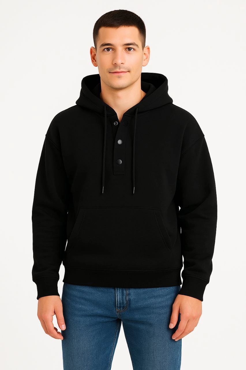 erkek-ovarsize-kapusonlu-swetshirt-kanguru-cepli-citcitli-3-iplik-sardonlu-hoodie-siyah-94034446-sw853sh1280 Erkek Kapüşonlu Hoodie Cepli Çıtçıtlı 3 İplik Pamuklu Sweatshirt - Siyah - Görsel 2