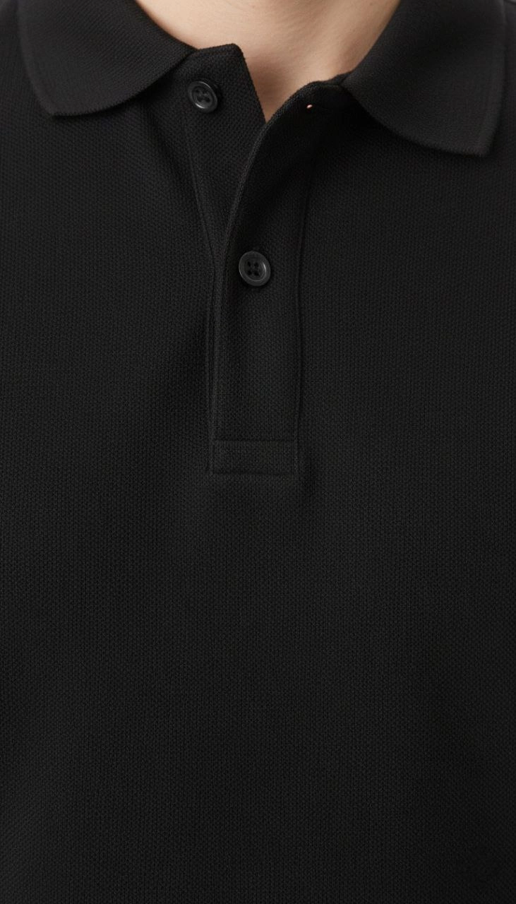 erkek-pike-kumas-dugmeli-yaka-regular-fit-gunluk-kisa-kol-tisort-t-shirt-siyah-15883434-sw731sh1280 Erkek Polo Yaka Düğmeli Pike Kumaş Tişört Regular Fit Kısa Kol T-Shirt - Siyah - Görsel 2