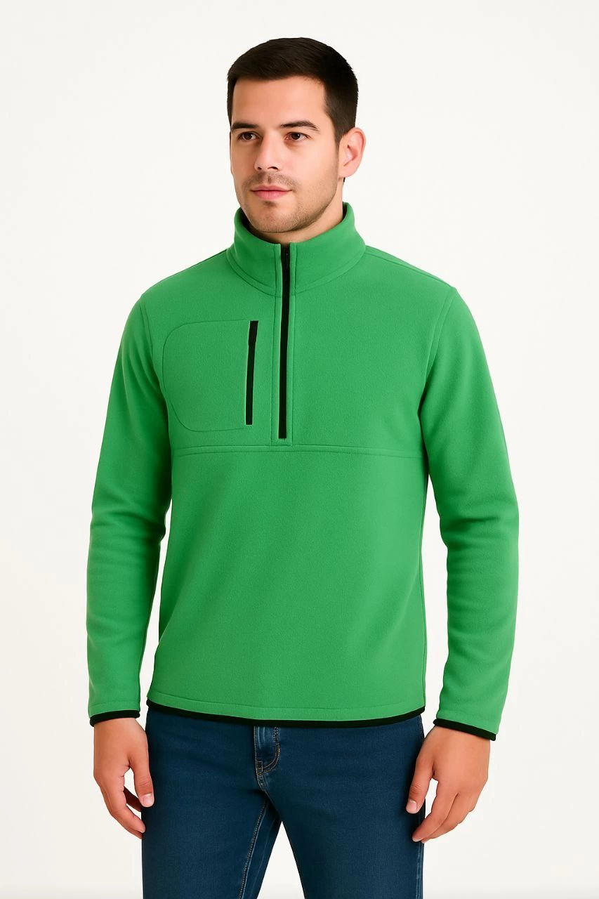 erkek-polar-kazak-dik-yaka-yarim-fermuarli-fermuarli-gogus-cepli-siyah-biyeli-kislik-rahat-regular-fit-gunluk-model-yesil-14163956-sw853sh1280 Erkek Polar Kazak Dik Yaka Yarım Fermuarlı Fermuarlı Göğüs Cepli Siyah Biyeli - Yeşil - Görsel 2