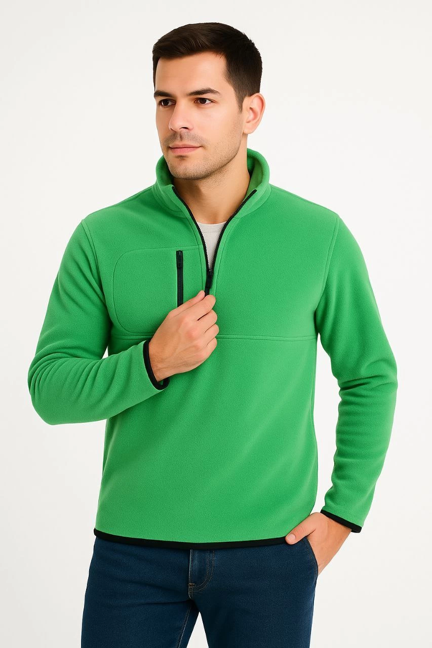 erkek-polar-kazak-dik-yaka-yarim-fermuarli-fermuarli-gogus-cepli-siyah-biyeli-kislik-rahat-regular-fit-gunluk-model-yesil-73383233-sw853sh1280 Erkek Polar Kazak Dik Yaka Yarım Fermuarlı Fermuarlı Göğüs Cepli Siyah Biyeli - Yeşil