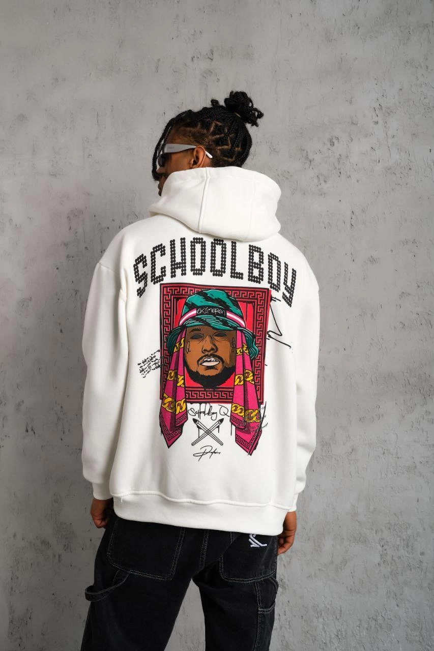 erkek-school-boy-baskili-kapusonlu-sweat-beyaz-125531096-sw853sh1280 Erkek 3 İplik Pamuklu Kapüşonlu Baskılı Cepli Oversize Sweatshirt Hoodie - Beyaz
