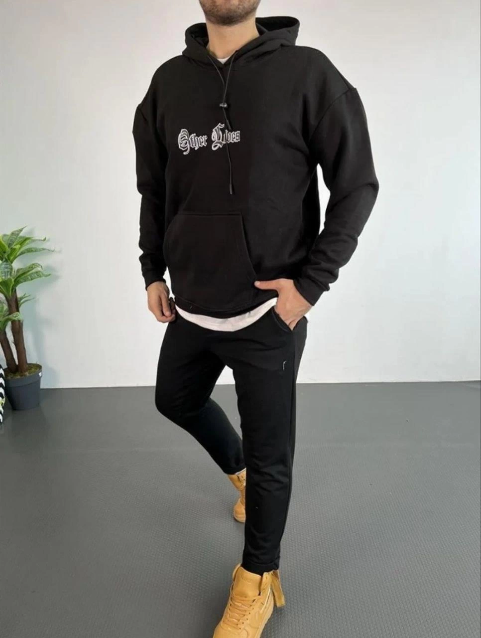 erkek-sirt-baskili-oversize-uc-iplik-kapusonlu-sweatshirt-siyah-288641665-sw966sh1280 Erkek 3 İplik Pamuklu Kapüşonlu Baskılı Cepli Oversize Sweatshirt Hoodie - Siyah - Görsel 2