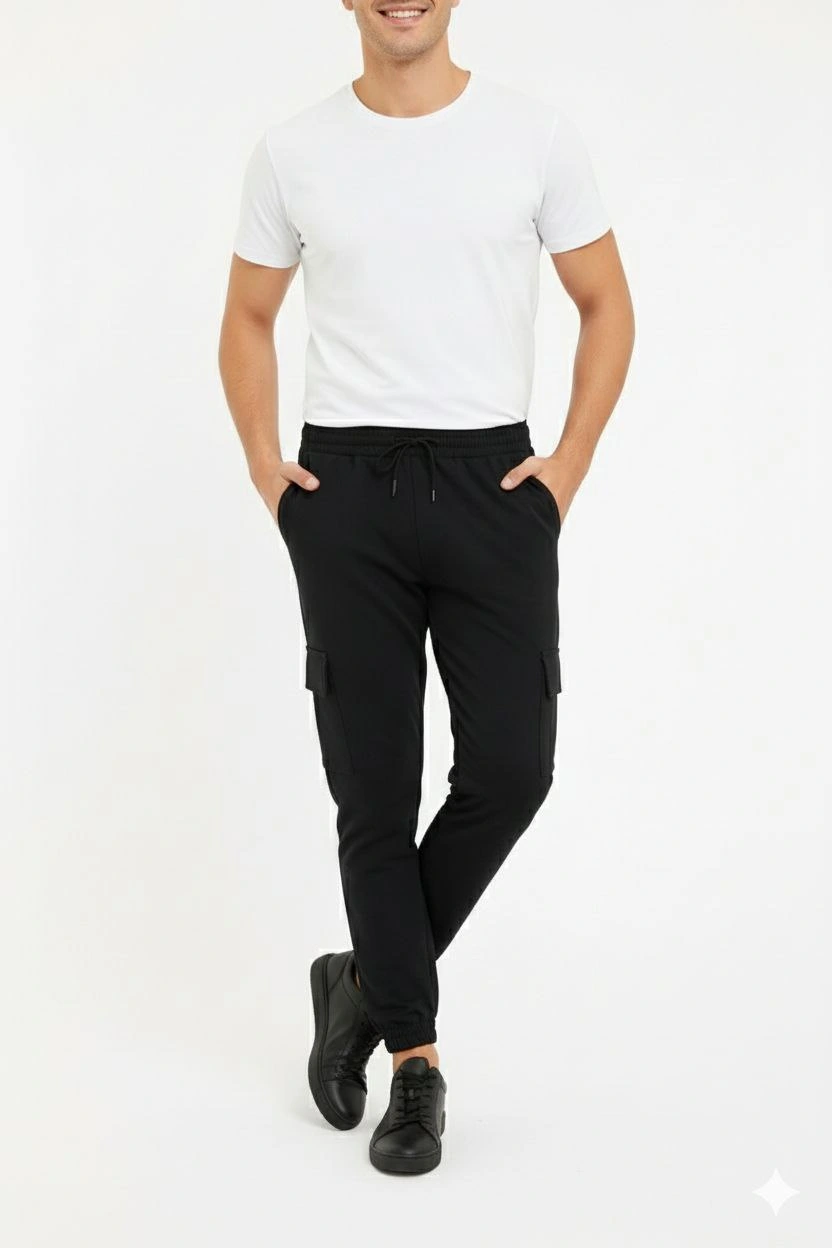 erkek-siyah-jogger-esofman-alti-rahat-kalip-kargo-cepli-lastikli-paca-gunluk-spor-pantolon-siyah-18458664-sw832sh1248 Erkek Siyah Jogger Eşofman Altı Kalıp Kargo Cepli Lastikli Paça Spor Pantolon - Siyah - Görsel 2