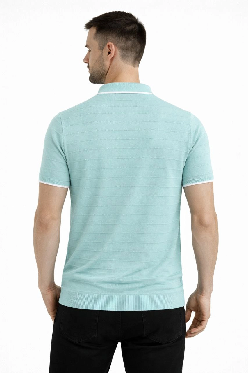 erkek-triko-kumas-yakali-dugmesiz-acik-yaka-fitilli-kisa-kollu-regular-fit-tisort-t-shirt-mint-yesil-68718978-sw853sh1280 Erkek Yazlık Dokuma Triko Tişört Düğmesiz Polo Yaka Kısa Kol T-Shirt - Mint yeşili - Görsel 2