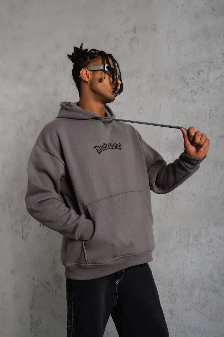 erkek-uc-iplik-baskili-kapusonlu-sweat-gri-298824593-sw853sh1280 Erkek 3 İplik Pamuklu Kapüşonlu Kanguru Cepli Sweatshirt Hoodie - Gri - Görsel 2