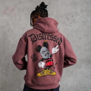 Erkek 3 İplik Pamuklu Kapüşonlu Kanguru Cepli Sweatshirt Hoodie - Gül Kurusu