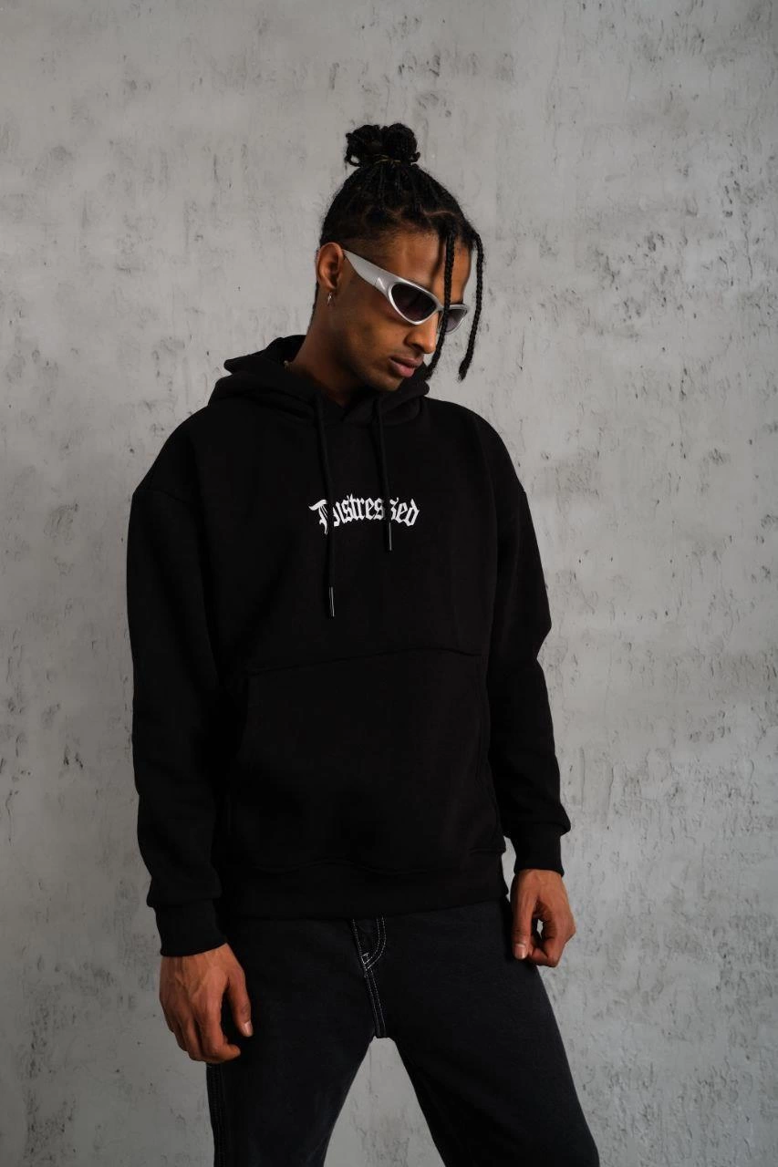 erkek-uc-iplik-baskili-kapusonlu-sweat-siyah-487673770-sw853sh1280 Erkek Baskılı Kapüşonlu 3 iplik pamuklu hoodie Sweatshirt - Siyah - Image 2