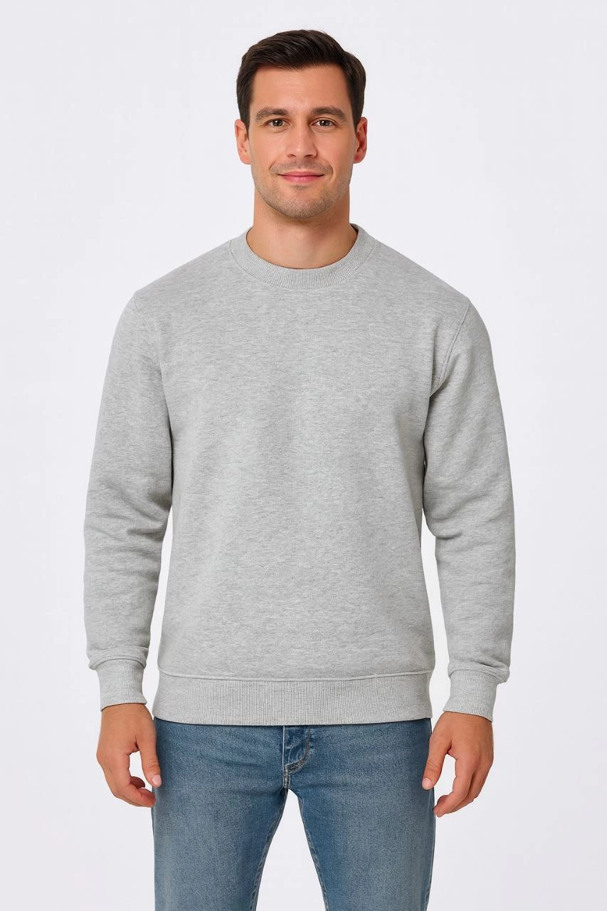 erkek-uc-iplik-duz-bisiklet-yaka-sweatshirt-gri-92700838-sw853sh1280 Erkek 3 İplik Pamuklu Düz Bisiklet Yaka SweatShirt - Gri