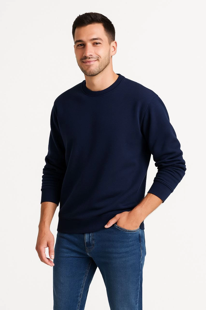 erkek-uc-iplik-duz-bisiklet-yaka-sweatshirt-lacivert-12964223-sw853sh1280 Erkek 3 İplik Pamuklu Düz Bisiklet Yaka SweatShirt - Lacivert