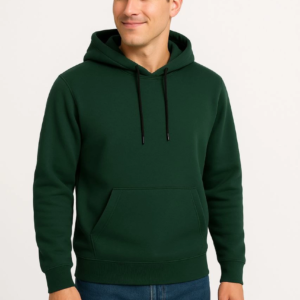 Erkek 3 İplik Pamuklu Kapüşonlu Kanguru Cepli SweatShirt hoodie - Haki