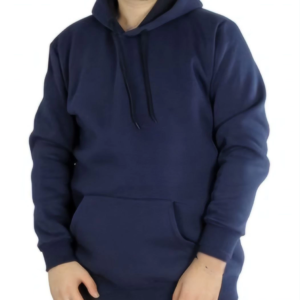 Erkek 3 İplik Pamuklu Kapüşonlu Cepli Oversize Hoodie Sweatshirt - Lacivert