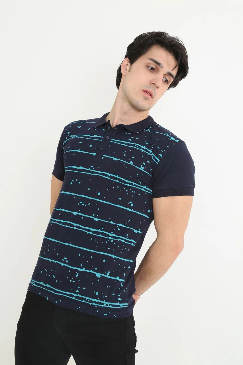erkek-yakali-slim-fit-dokuma-cizgili-t-shirt-lacivert-33232199-sw853sh1280 Erkek polo Yaka tişört Slim Fit Pike Çizgili Kısa kol T-Shirt - Lacivert - Görsel 2