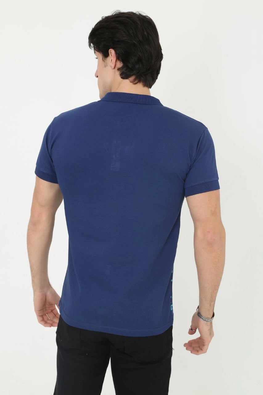 erkek-yakali-slim-fit-dokuma-cizgili-t-shirt-mavi-90774274-sw853sh1280 Erkek Pike Polo Yaka tişört Slim Fit Baskılı Kısa kol T-Shirt - Mavi - Görsel 2