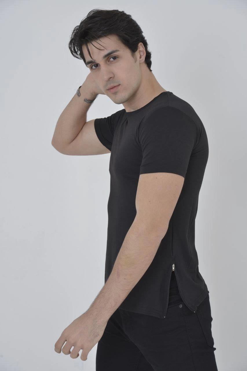 erkek-yandan-fermuarli-slim-fit-t-shirt-siyah-189767436-sw853sh1280 Erkek Yanlardan Fermuarlı T-Shirt Kısa Kol Bisiklet Yaka Slimfit Tişört - Siyah