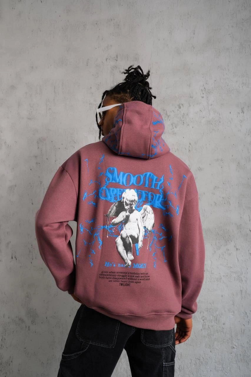 erkek-yildirim-baskili-kapsonlu-sweat-gul-kurusu-138263618-sw853sh1280 Erkek 3 İplik Pamuklu Kapüşonlu Baskılı Cepli Sweatshirt Hoodie - Gül Kurusu