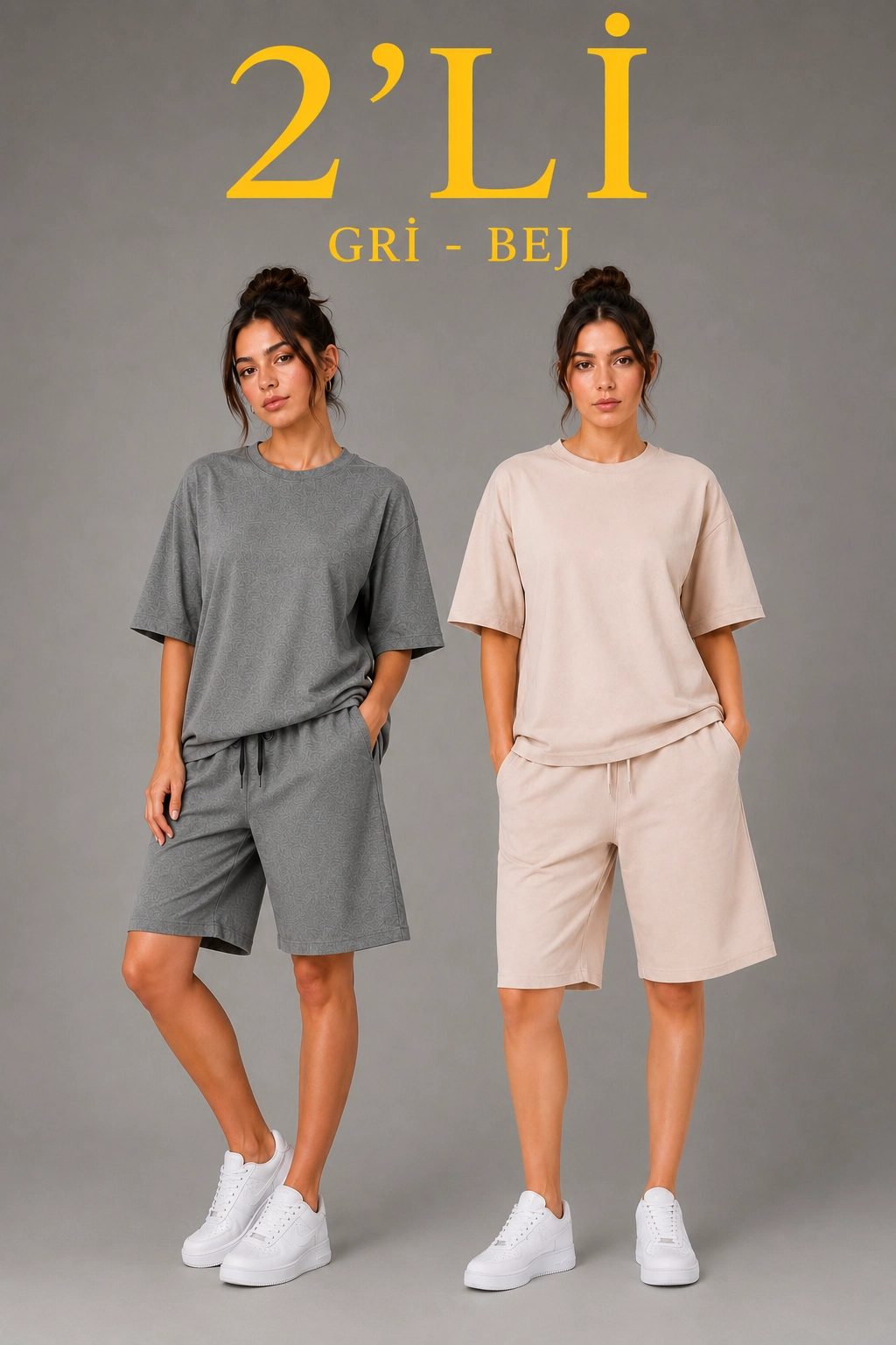 kadin-2li-oversize-tisort-sort-takim-seti-yazlik-iki-iplik-kumas-gri-bej-19206833-sw1024sh1536 Kadın 2’li Oversize Tişört Şort Takım Seti Yazlık İki İplik Kumaş - Gri, Bej