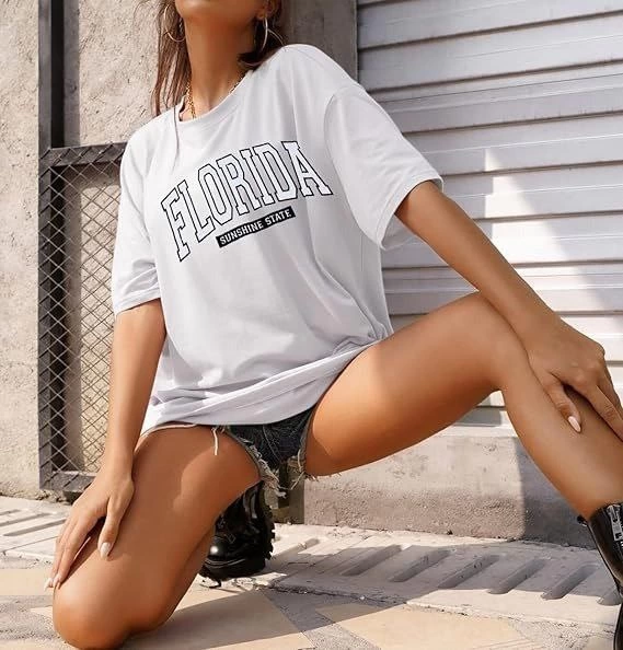 kadin-bisiklet-yaka-baskili-t-shirt-beyaz-32571899-sw569sh594 Kadın Kısa Kol Yazlık Tişört Bisiklet Yaka FLORIDA Baskılı T-Shirt - Beyaz - Görsel 2