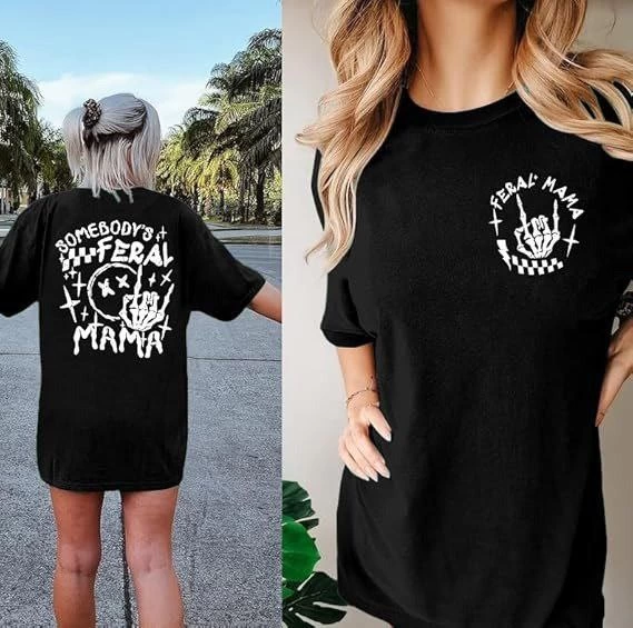 kadin-bisiklet-yaka-baskili-t-shirt-siyah-35698612-sw569sh565 Kadın Baskılı T-Shirt Kısa Kol Bisiklet Yaka Oversize Rahat Kalıp Tişört - Siyah - Görsel 2