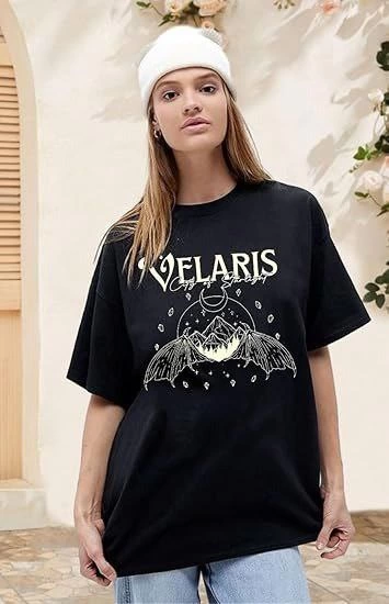 kadin-bisiklet-yaka-baskili-t-shirt-siyah-46631729-sw355sh550 Kadın Baskılı T-Shirt Kısa Kol Bisiklet Yaka Oversize Rahat Kalıp Tişört - Siyah