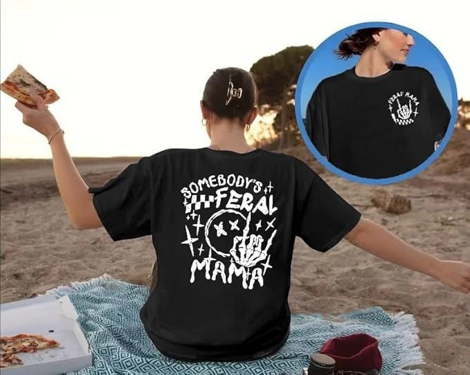 kadin-bisiklet-yaka-baskili-t-shirt-siyah-64722315-sw679sh542 Kadın Baskılı T-Shirt Kısa Kol Bisiklet Yaka Oversize Rahat Kalıp Tişört - Siyah