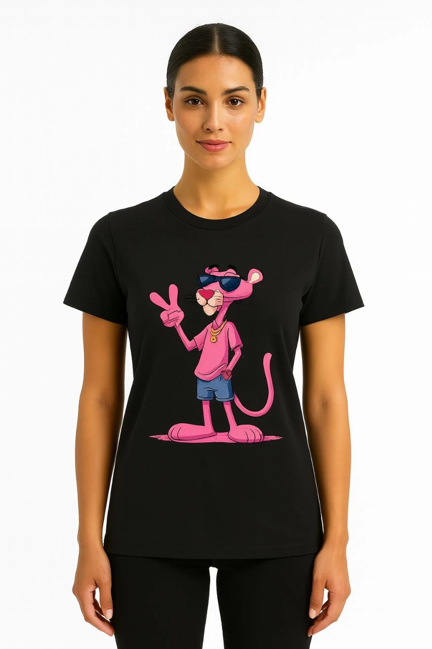 kadin-bisiklet-yaka-kisa-kollu-baskili-t-shirt-siyah-11639443-sw853sh1280 Kadın Bisiklet Yaka Kısa Kollu Baskılı T-shirt - Siyah - Görsel 2